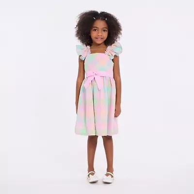 Bonnie Jean Little & Big Kid Girls Sleeveless Flutter Sleeve Fit + Flare Dress