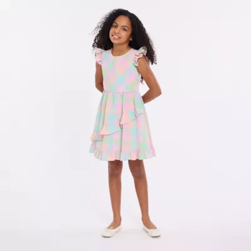 Bonnie Jean Big Kid Girls Sleeveless Flutter Sleeve Fit + Flare Dress