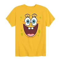 Happy Face Little & Big Kid Boys Crew Neck Short Sleeve Regular Fit Spongebob Graphic T-Shirt