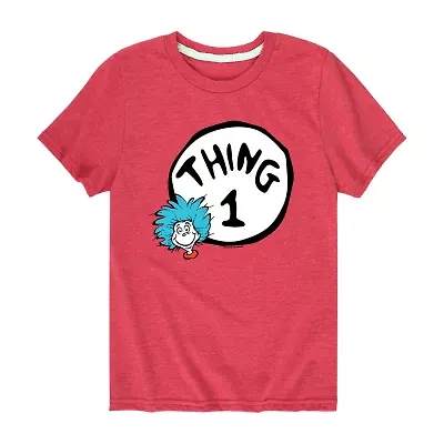 Little & Big Kid Boys Crew Neck Short Sleeve Regular Fit Dr. Seuss Graphic T-Shirt