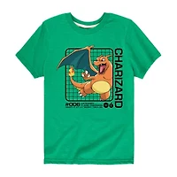 Charizard Little & Big Kid Boys Crew Neck Short Sleeve Regular Fit Pokeman Graphic T-Shirt