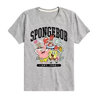Little & Big Kid Boys Crew Neck Short Sleeve Regular Fit Spongebob Graphic T-Shirt