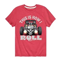 Little & Big Kid Boys Crew Neck Short Sleeve Regular Fit Hot Wheels Graphic T-Shirt