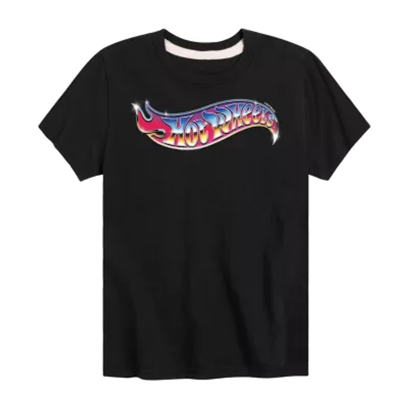 Little & Big Kid Boys Crew Neck Short Sleeve Regular Fit Hot Wheels Graphic T-Shirt