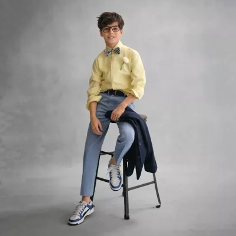 Van Heusen Little & Big Kid Boys Stretch Fabric Long Sleeve Point Collar Shirt + Tie Set