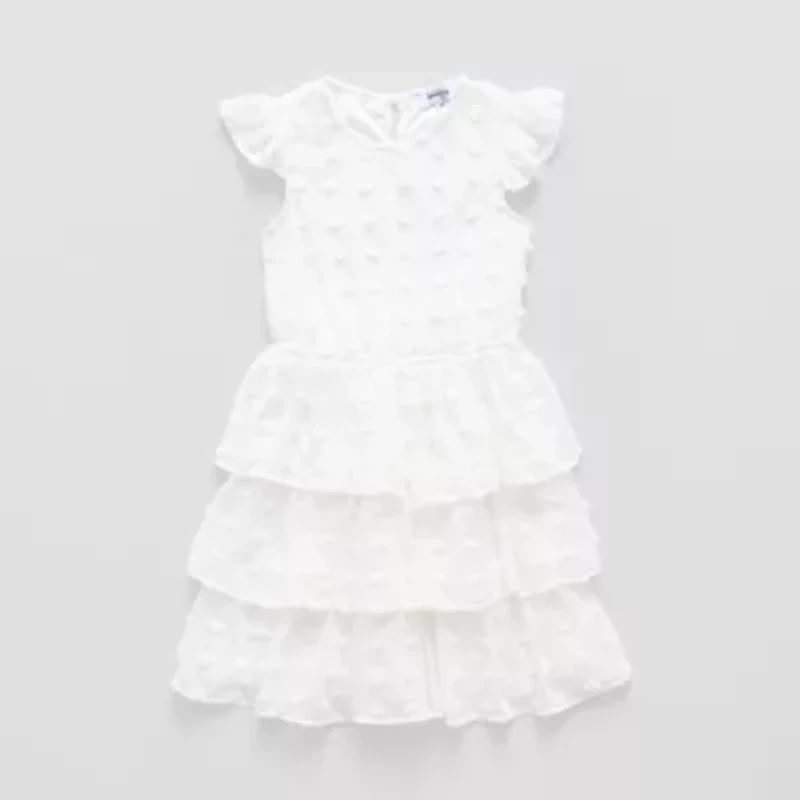 Speechless Big Kid Girls Short Sleeve Ruffled A-Line Dress