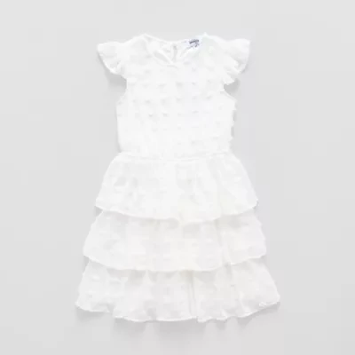 Speechless Big Kid Girls Short Sleeve Ruffled A-Line Dress