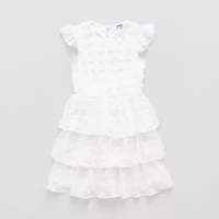 Speechless Big Kid Girls Short Sleeve Ruffled A-Line Dress
