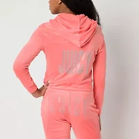 Juicy By Couture Womens Hooded Lightweight Juniors Track Jacket
