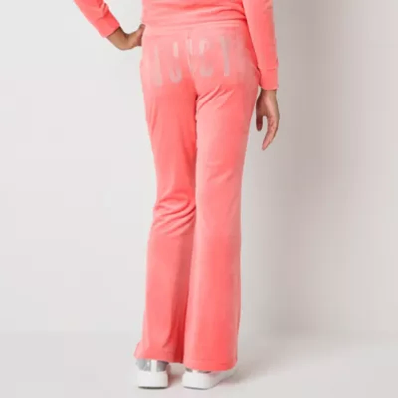 Juicy By Juicy Couture Womens Juniors Flare Mid Rise Track Pant