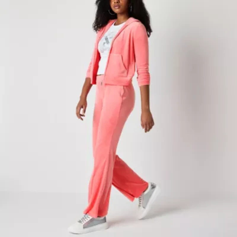 Juicy By Juicy Couture Womens Juniors Flare Mid Rise Track Pant