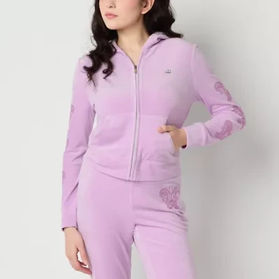 Juicy By Juicy Couture Womens Juniors Hooded Lightweight Track Jacket