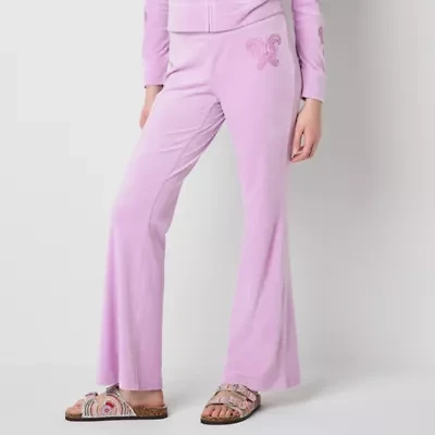 Juicy By Couture Womens Flare Mid Rise Juniors Track Pant