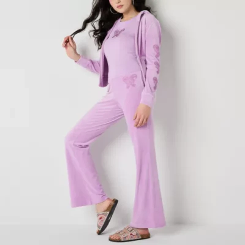 Juicy By Couture Womens Flare Mid Rise Juniors Track Pant
