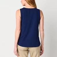 St. John's Bay Womens Keyhole Neck Sleeveless Tank Top