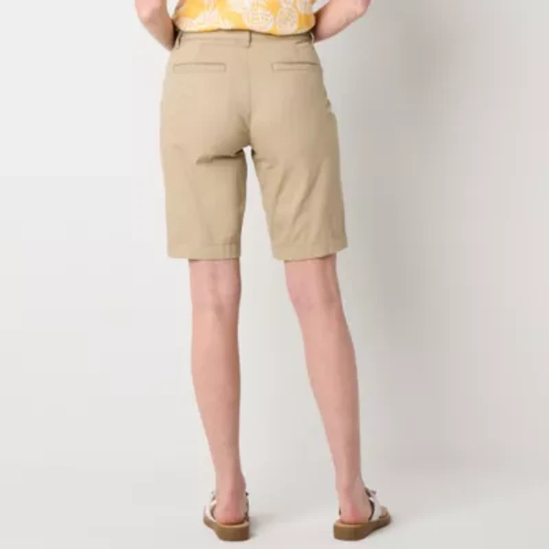 St. John's Bay Secretly Slender Womens 11" Mid Rise Bermuda Short