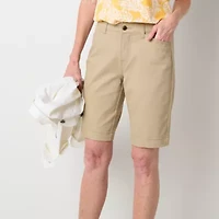 St. John's Bay Secretly Slender Womens 11" Mid Rise Bermuda Short