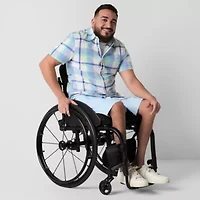 St. John's Bay Mens 10" Mid Rise Adaptive Stretch Fabric Easy-on + Easy-off Seated Wear Chino Short