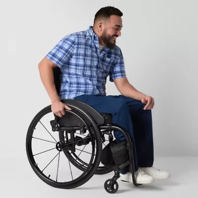 St. John's Bay Stretch Chino Mens Adaptive Easy-on + Easy-off Seated Wear Straight Fit Flat Front Pant