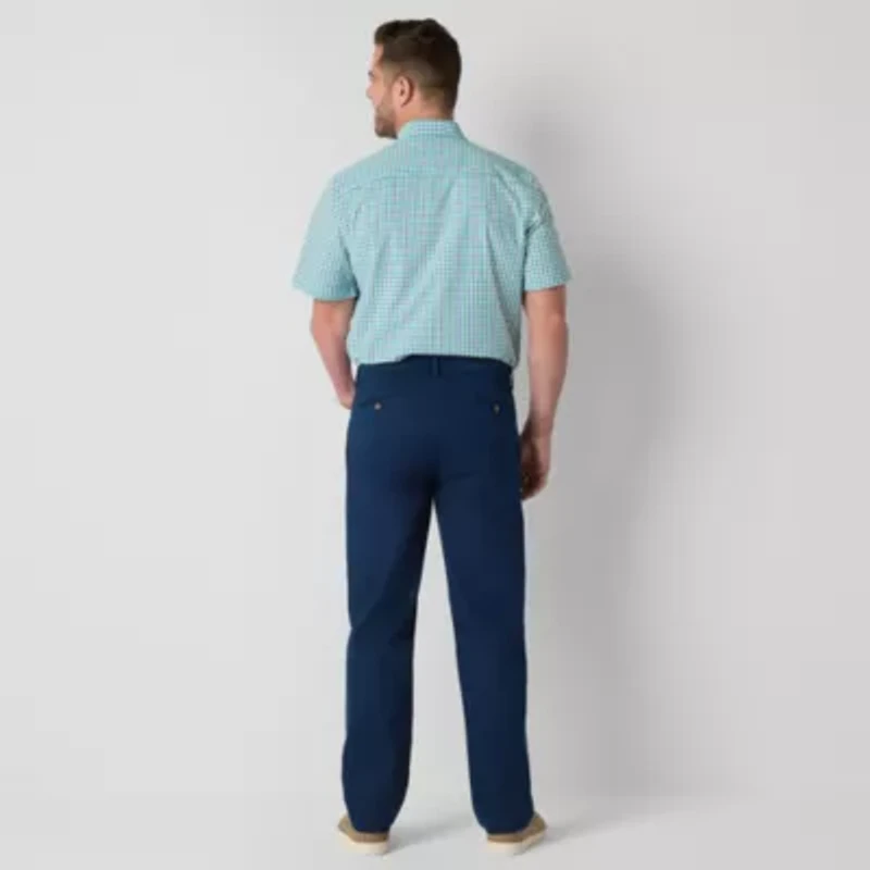St. John's Bay Dexterity Stretch Chino Mens Adaptive Adjustable Features Easy-on + Easy-off Straight Fit Flat Front Pant
