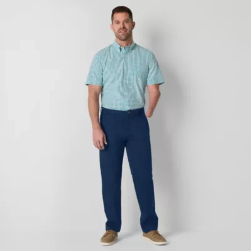 St. John's Bay Dexterity Stretch Chino Mens Adaptive Adjustable Features Easy-on + Easy-off Straight Fit Flat Front Pant