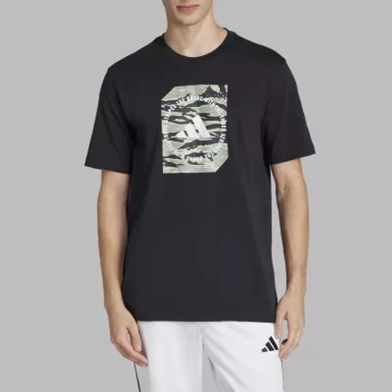 adidas Mens Crew Neck Short Sleeve Regular Fit Graphic T-Shirt