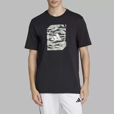 adidas Mens Crew Neck Short Sleeve Regular Fit Graphic T-Shirt