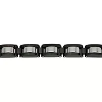 Mens Black IP Stainless Steel Link Bracelet