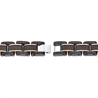Mens Black IP Stainless Steel Textured Bracelet