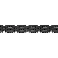 Mens Black IP Stainless Steel Bridge Bracelet with Lock Extender