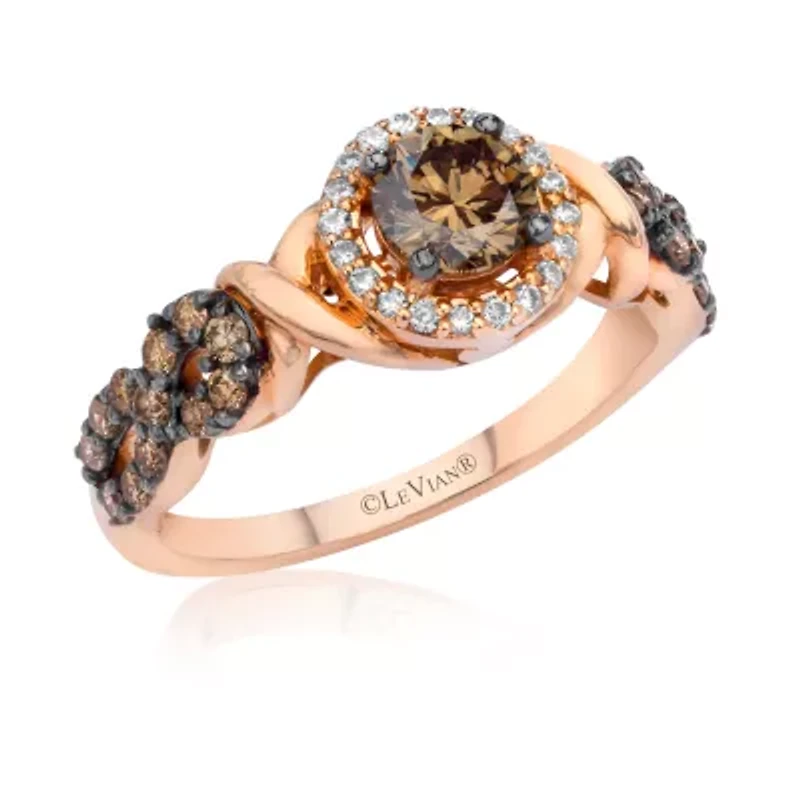 Le Vian® Grand Sample Sale™ Vanilla Diamonds® & Chocolate Diamonds® Ring set in 14K Strawberry Gold