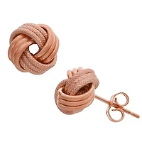 Made in Italy 14K Rose Gold 9mm Knot Stud Earrings