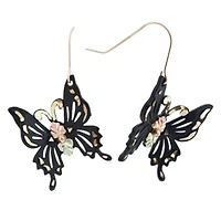 Black Hills Gold Womens Butterfly Drop Earrings