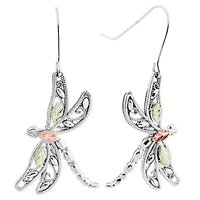 Black Hills Gold Womens Sterling Silver Butterfly Drop Earrings