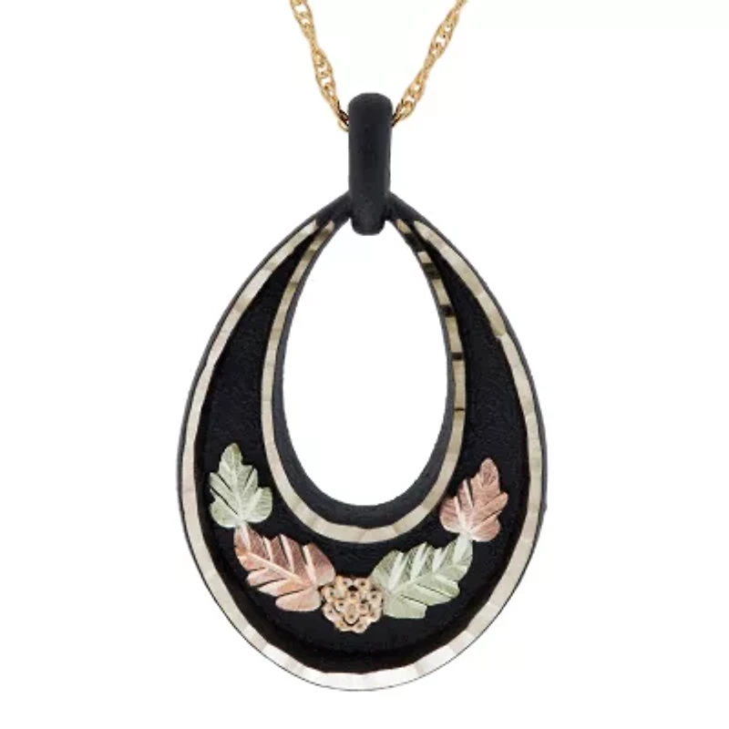 Black Hills Gold Womens Flower 18 Inch Pendant Necklace
