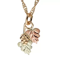 Black Hills Gold Womens 10K Tri-Color Gold Flower 18 Inch Pendant Necklace