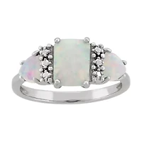 Lab-Created Opal Sterling Silver Ring
