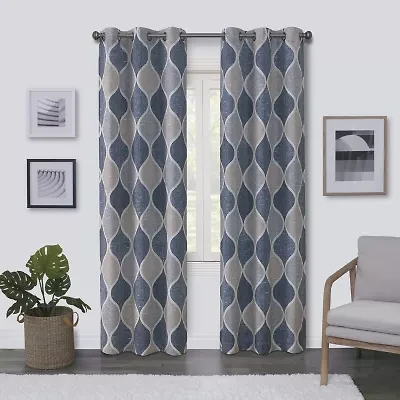 Regal Home Surfaces Ogee Grommet Top Light-Filtering Single Curtain Panel