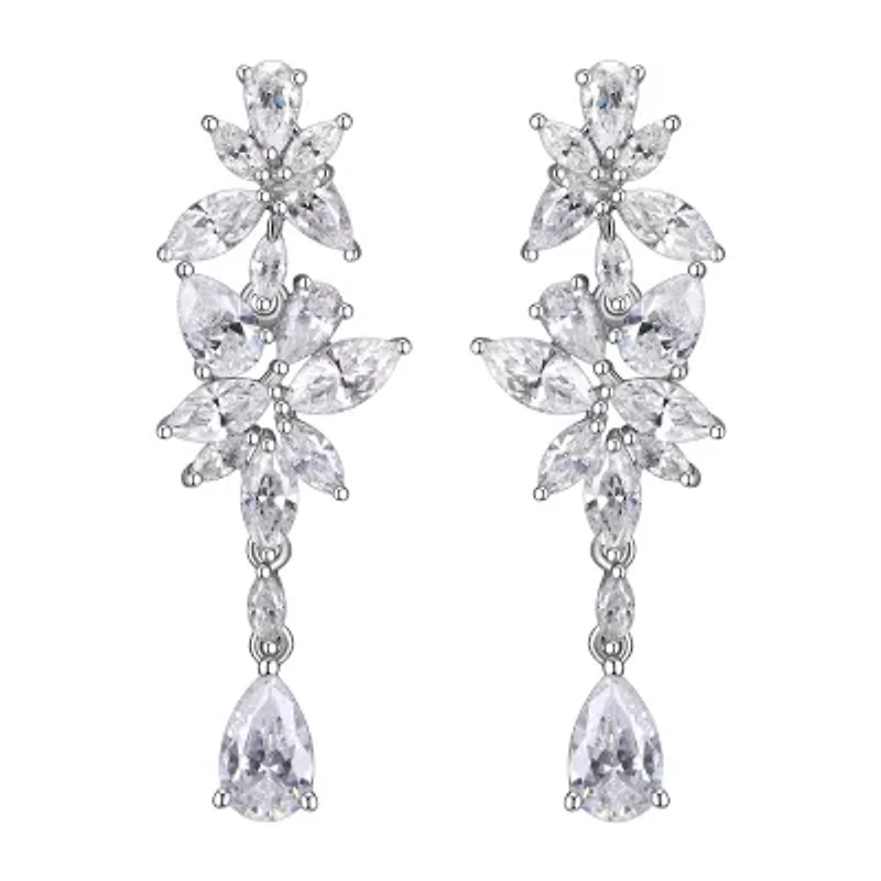 DiamonArt® Cubic Zirconia Sterling Silver Drop Earrings
