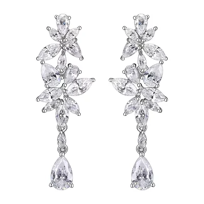 DiamonArt® Cubic Zirconia Sterling Silver Drop Earrings