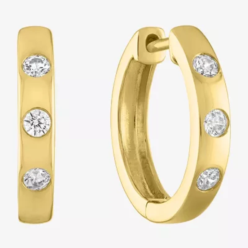 Diamond Addiction (G-H / Si2-I1) Womens 1/5 CT. Lab Grown White Diamond 10K Gold 14.5mm Hoop Earrings