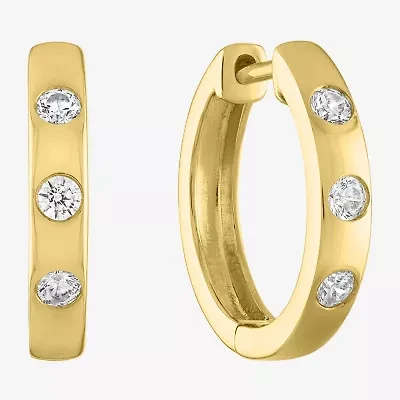 Diamond Addiction (G-H / Si2-I1) Womens 1/5 CT. Lab Grown White Diamond 10K Gold 14.5mm Hoop Earrings