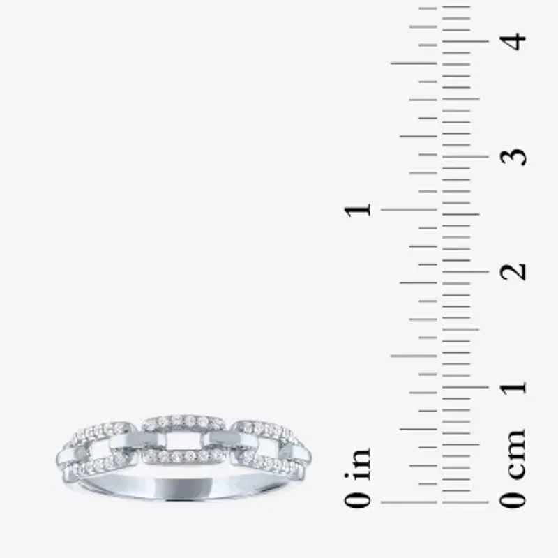 Diamond Addiction Womens 1/6 CT. T.W. Natural White 10K Gold Paperclip Band