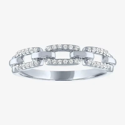 Diamond Addiction Womens 1/6 CT. T.W. Natural White 10K Gold Paperclip Band