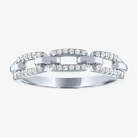 Diamond Addiction Womens 1/6 CT. T.W. Natural White 10K Gold Paperclip Band