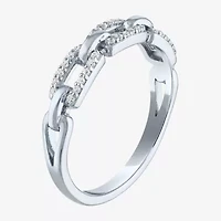 Diamond Addiction Womens 1/6 CT. T.W. Natural White 10K Gold Paperclip Band