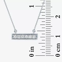 (G-H / SI2-I1) Diamond Addiction Womens 1/10 CT.T.W. Lab-Grown Diamond Bar Pendant Necklace