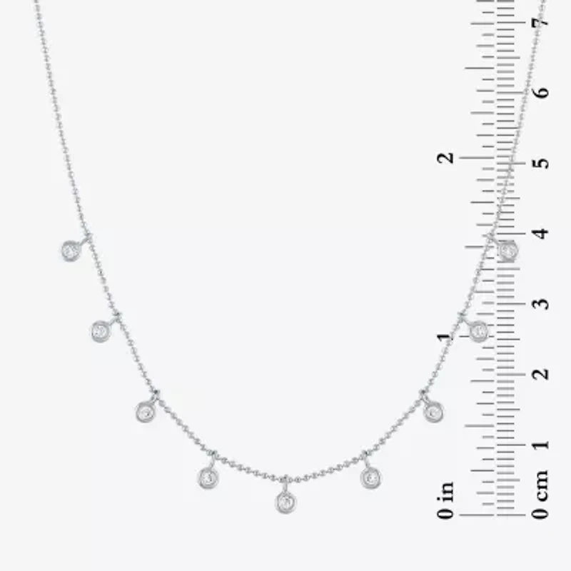 Diamond Addiction Bezel Drop (G-H / Si2-I1) Womens 1/4 CT. T.W. Lab Grown White 10K Gold 18 Inch Pendant Necklace