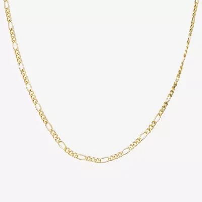 Made Italy Womens 14K Gold Over Silver 18 Inch Figaro Chain Necklace