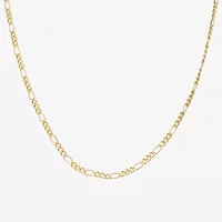 Made Italy Womens 14K Gold Over Silver 18 Inch Figaro Chain Necklace